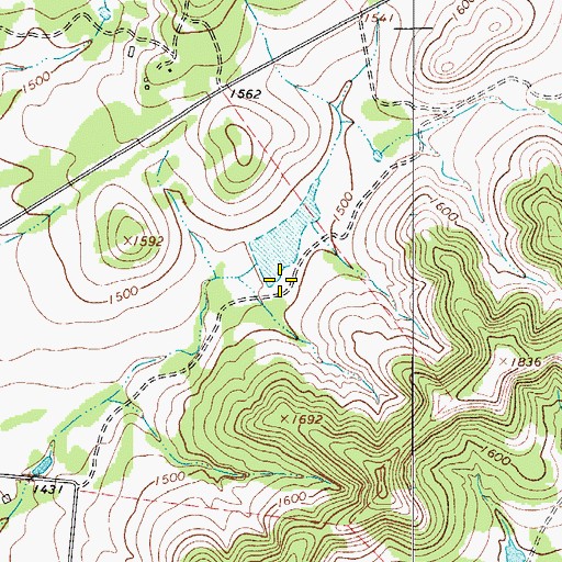 Topographic Map of Middle Verde Ranch Lake Dam, TX