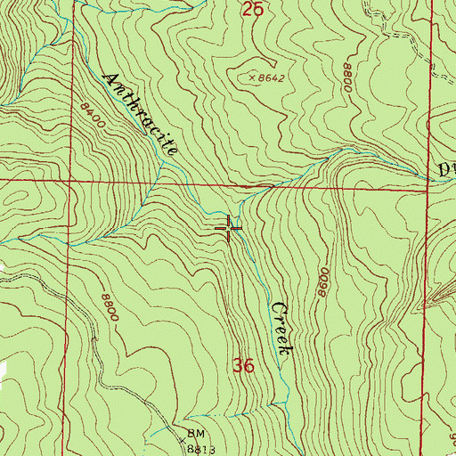 Topographic Map of Dyke Creek, CO