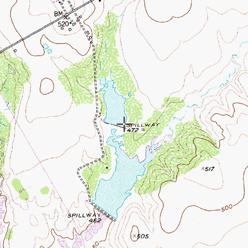 Topographic Map of Felton Upper Lake Dam, TX