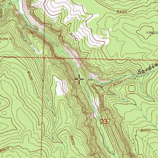 Topographic Map of Sardine Creek, CO