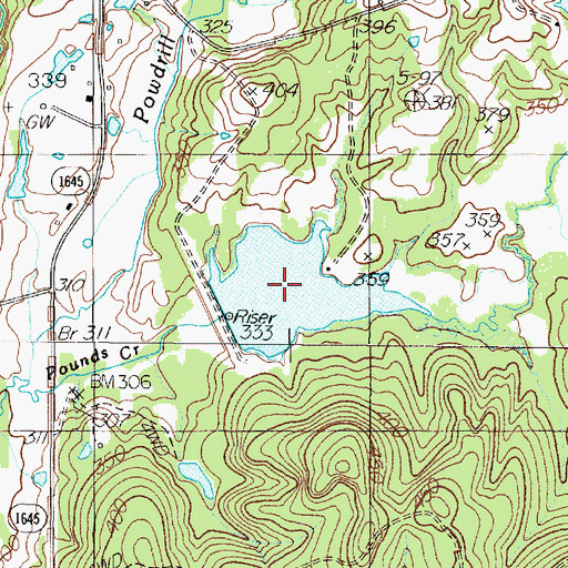 Topographic Map of Soil Conservation Service Site 15 Reservoir, TX