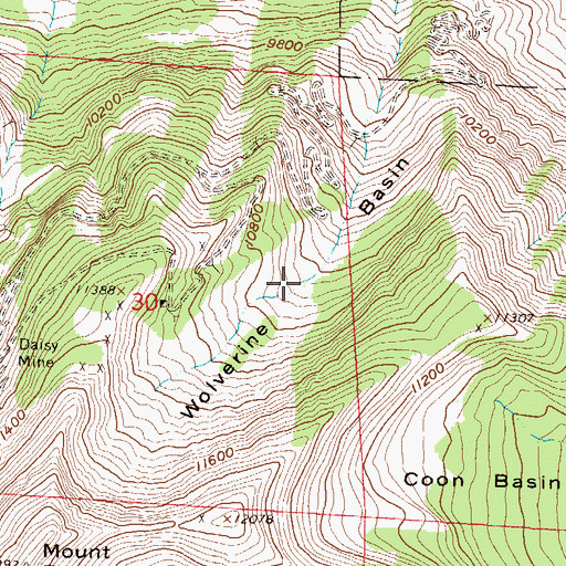 Topographic Map of Wolverine Basin, CO
