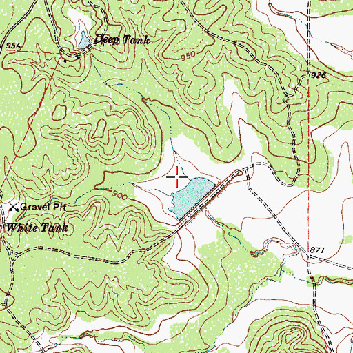 Topographic Map of Dunbar Lake, TX