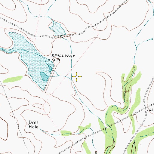 Topographic Map of Gillis West Lake Dam, TX