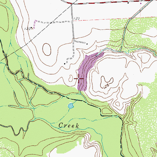 Topographic Map of Penny Lake Dam, TX