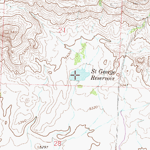 Topographic Map of Saint George Reservoir, CO