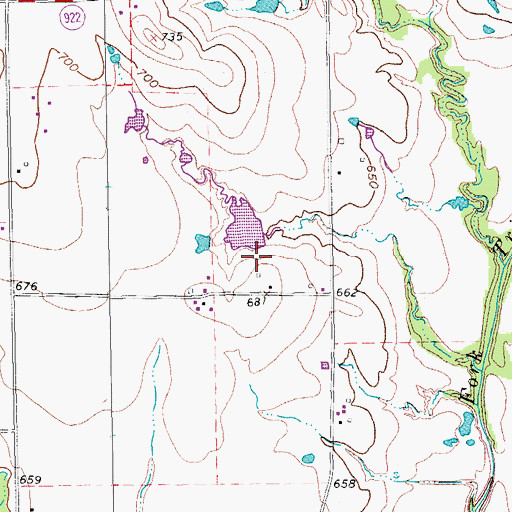Topographic Map of Tipps Lake, TX