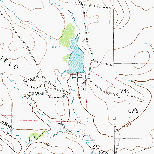 Topographic Map of Harding Lake, TX