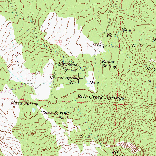 Topographic Map of Corral Spring Number 1, CO
