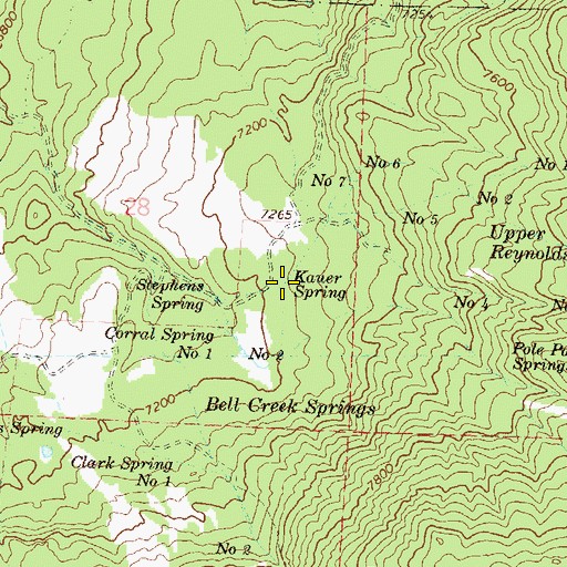 Topographic Map of Kauer Spring, CO