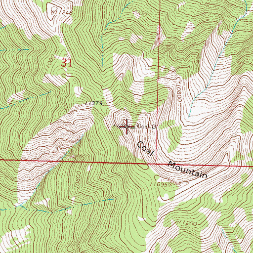 Topographic Map of Coal Mountain, CO