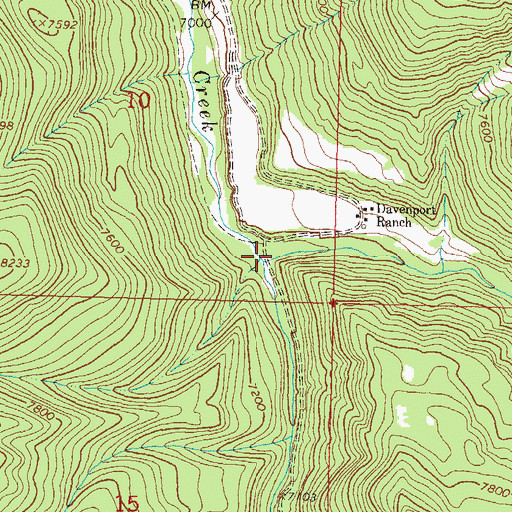 Topographic Map of Cliff Creek, CO