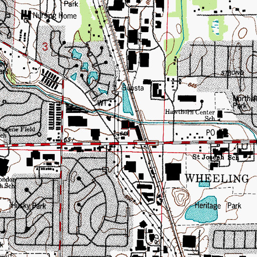 Topographic Map of Lynn Plaza Shopping Center, IL