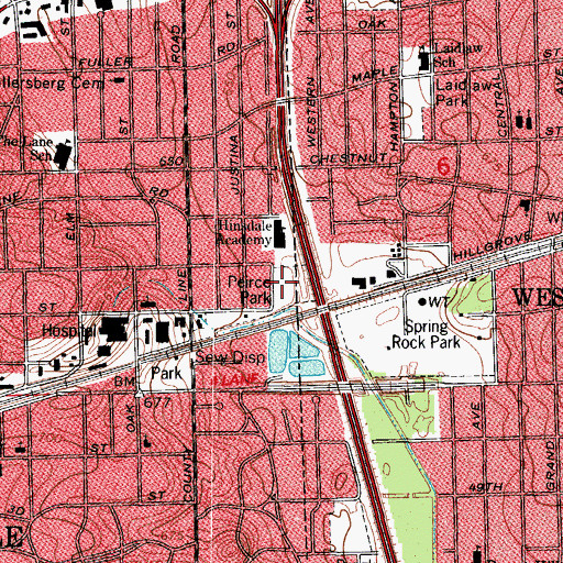 Topographic Map of Peirce Park, IL