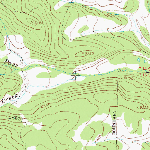 Topographic Map of Little Pass Creek, CO