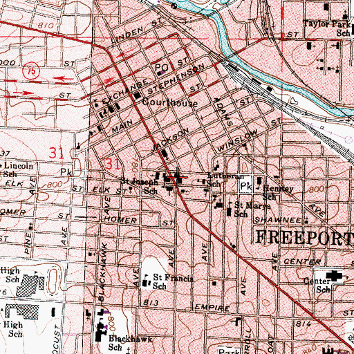 Topographic Map of Embury United Methodist Church, IL