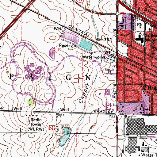 Topographic Map of Dodds Park, IL