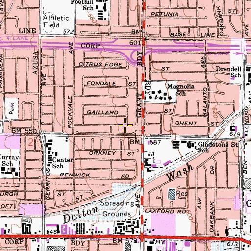 Topographic Map of Citrus, CA