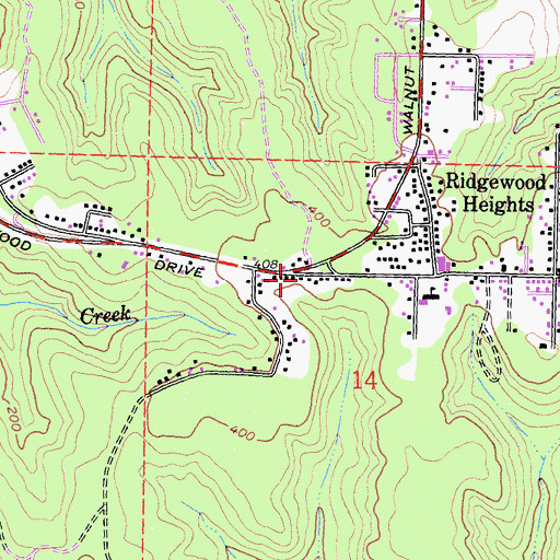 Topographic Map of Pine Hills, CA