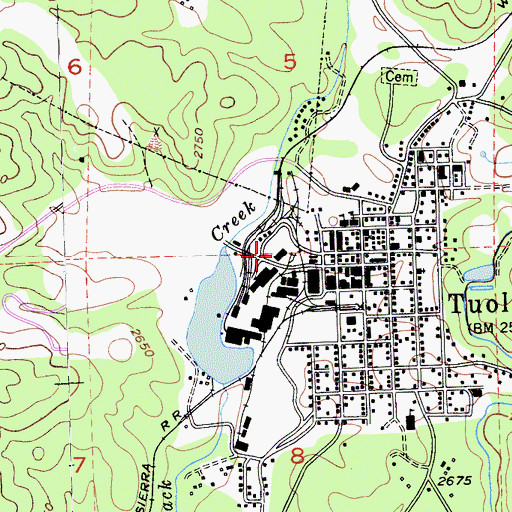 Topographic Map of Tuolumne City, CA