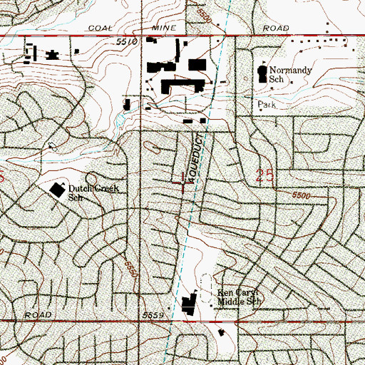 Topographic Map of Columbine, CO