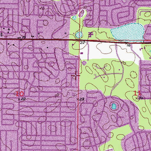 Topographic Map of Bayonet Point, FL