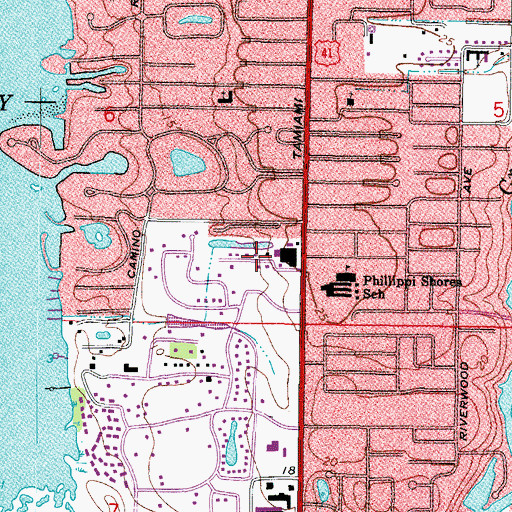 Topographic Map of South Sarasota, FL