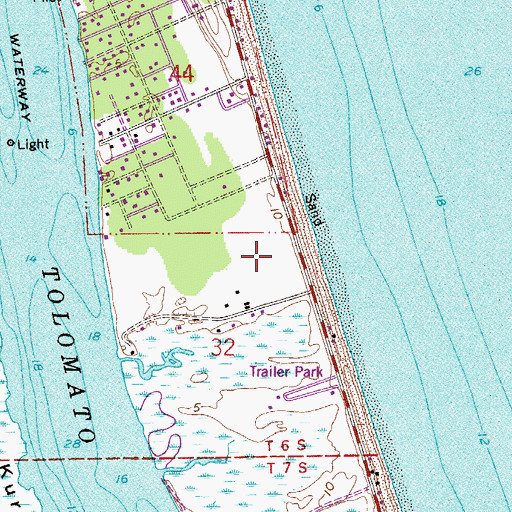 Topographic Map of Villano Beach, FL