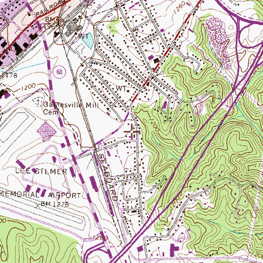 Topographic Map of Gainesville Mills, GA