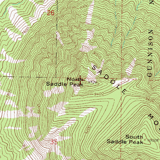 Topographic Map of North Saddle Peak, CO