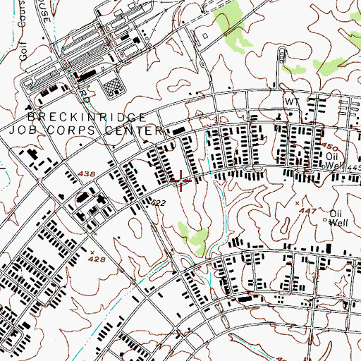 Topographic Map of Breckinridge Center, KY