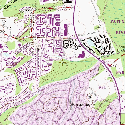 Topographic Map of South Laurel, MD