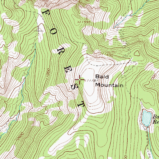 Topographic Map of Bald Mountain, CO