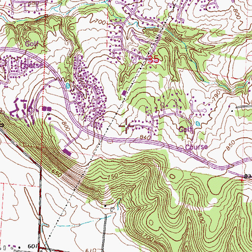 Topographic Map of Beckett Ridge, OH