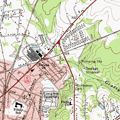 Topographic Map of Eureka Mill, SC
