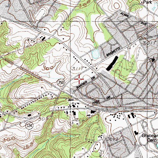 Topographic Map of Parker, SC