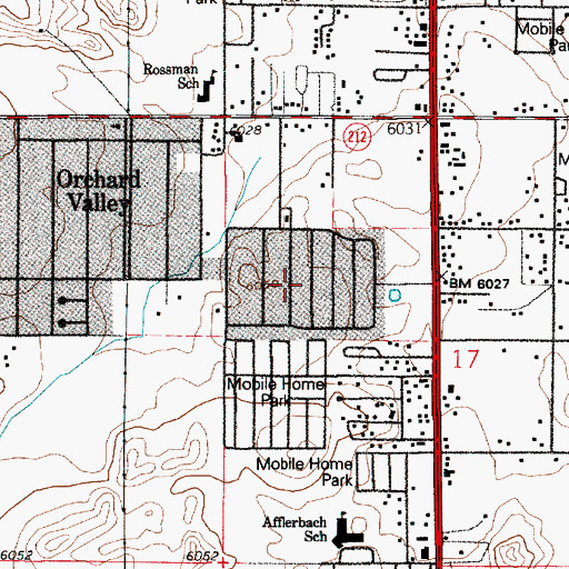Topographic Map of South Greeley, WY
