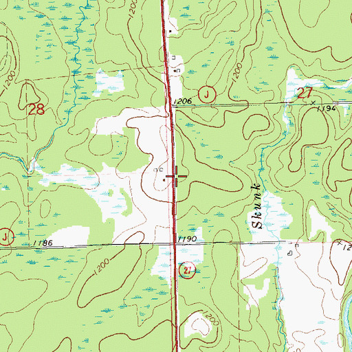 Topographic Map of Little Thornapple School (historical), WI
