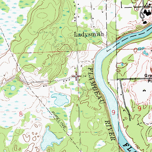 Topographic Map of River Heights School (historical), WI