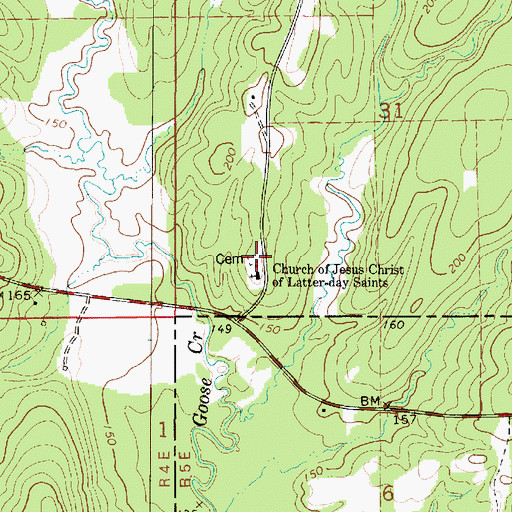 Topographic Map of Mormons Cemetery, AL
