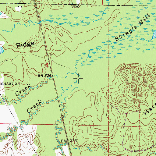 Topographic Map of Rinehart Creek, AR