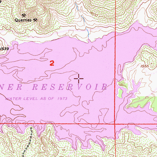 Topographic Map of Lake Skinner County Park, CA
