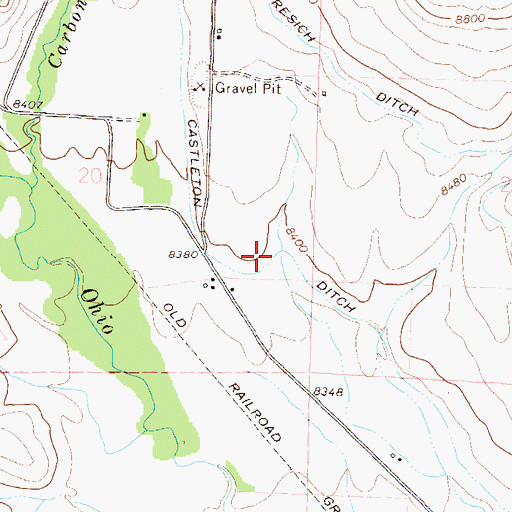 Topographic Map of Castleton Ditch, CO