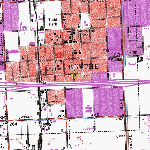 Topographic Map of Saint Paul Baptist Church, CA