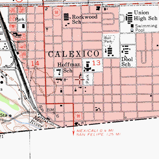 Topographic Map of Rockwood Plaza, CA