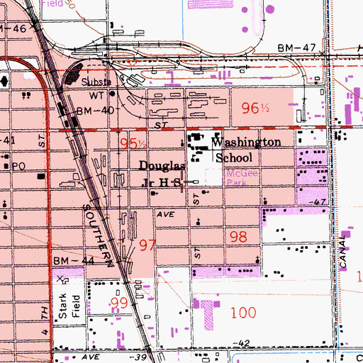 Topographic Map of El Centro Community Center Branch el Centro Public Library, CA