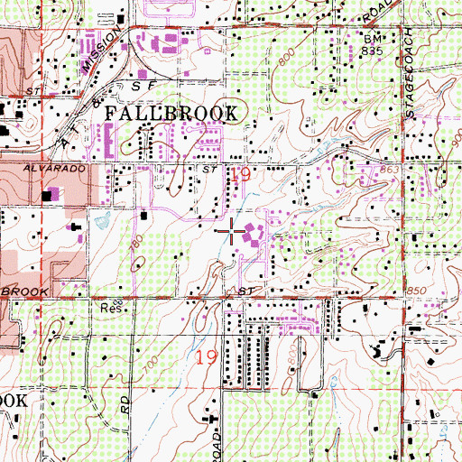 Topographic Map of La Paloma Elementary School, CA