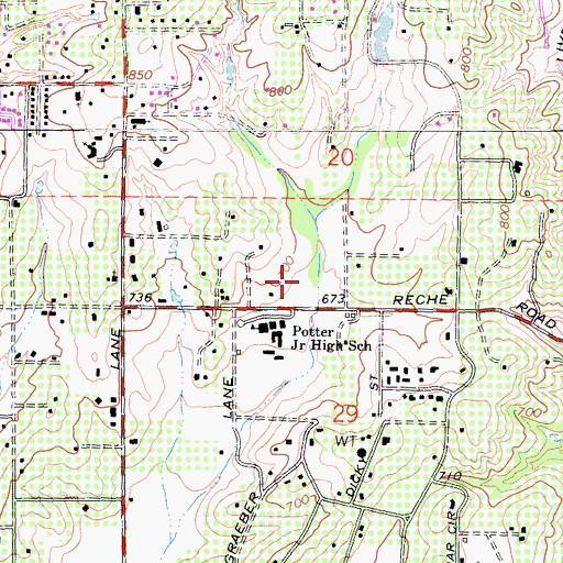 Topographic Map of Live Oak Elementary School, CA