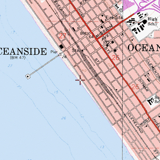 Topographic Map of Tyson Street Park, CA