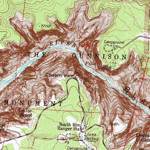 Topographic Map of Chasm View, CO